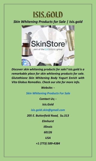 Skin Whitening Products for Sale  Isis.gold