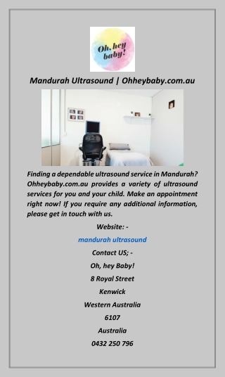 Mandurah Ultrasound  Ohheybaby.com