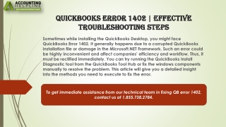 The best ever method to fix QuickBooks Error 1402