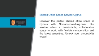 Shared Office Space Service Cyprus  Nomadscoworking.com