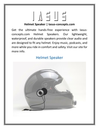 Helmet SpeakerIasus-concepts.com