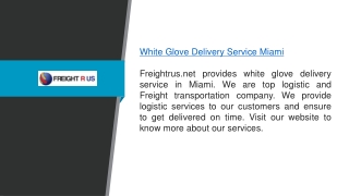 White Glove Delivery Service in Miami