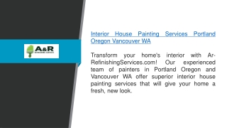 Interior House Painting Services Portland Oregon Vancouver Wa  Ar-refinishingservices.com