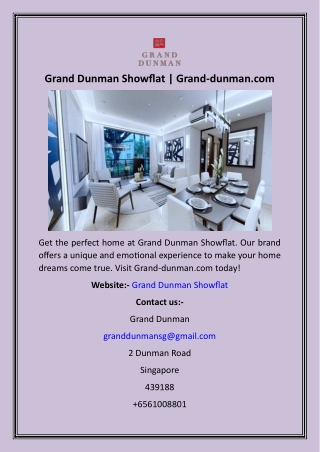 Grand Dunman Showflat  Grand-dunman