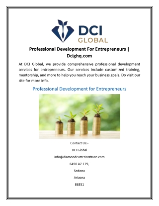 Professional Development For Entrepreneurs Dcighq.com