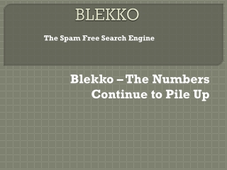 Blekko – The Numbers Continue to Pile Up