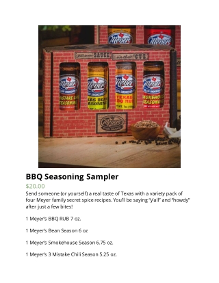 BBQ Seasoning Sampler