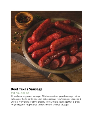 Beef Texas Sausage