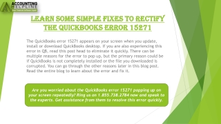 The best ever method to fix QuickBooks error 15271