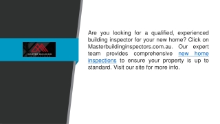 New Home Inspections  Masterbuildinginspectors.com.au