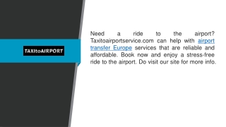 Airport Transfer Europe Taxitoairportservice.com