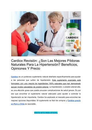 Cardiox Revisión_ ¿Son Las Mejores Píldoras Naturales Para La Hipertensión