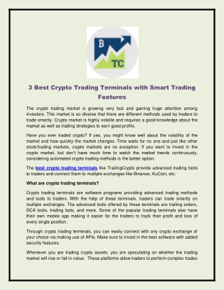 Best Crypto Trading Terminals