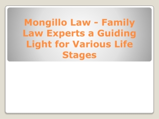 Mongillo Law - Family Law Experts a Guiding Light for Various Life Stages