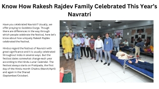 Know How Rakesh Rajdev Family Celebrated This Year’s Navratri