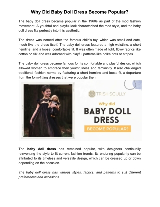 Why Did Baby Doll Dress Become Popular?