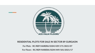 RESIDENTIAL PLOTS FOR SALE IN SECTOR 89 GURGAON