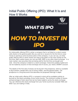 Initial Public Offering (IPO)  What It Is and How It Works