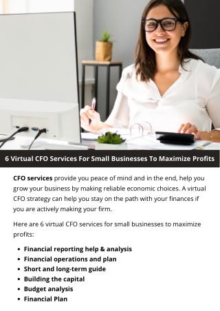 6 Virtual CFO Services For Small Businesses To Maximize Profits