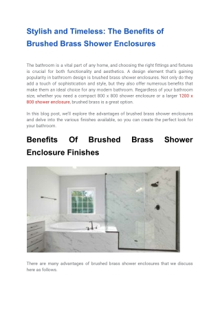 Stylish and Timeless_ The Benefits of Brushed Brass Shower Enclosures