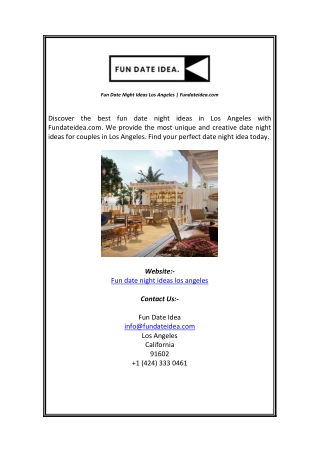 Fun date night ideas los angeles