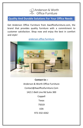 Quality And Durable Solutions For Your Office Needs