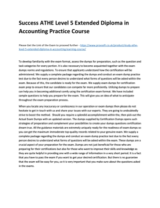 Success ATHE Level 5 Extended Diploma in Accounting Practice Course