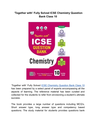 ‘Together with’ Fully Solved ICSE Chemistry Question Bank Class 10