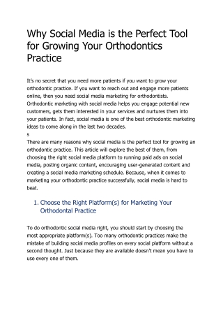 Why Social Media is the Perfect Tool for Growing Your Orthodontics Practice
