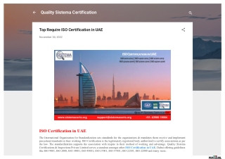 Top Require ISO Certification in UAE