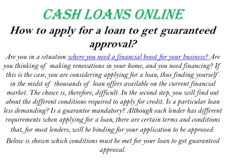 cash loans online