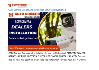 CCTV Camera Dealers And Installation Services in Hyderabad