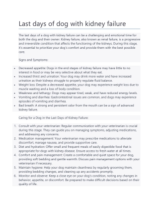 Last days of dog with kidney failure(1)