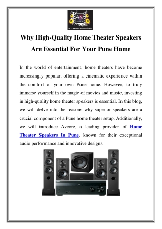 Home Theater Speakers In Pune Call-9870270414