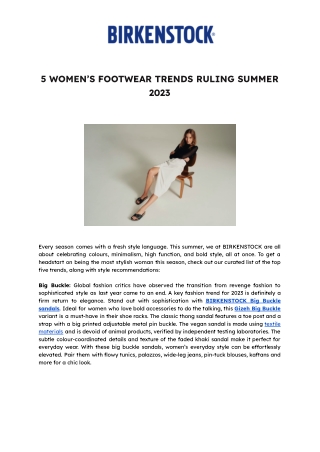 5 Women’s Footwear Trends Ruling Summer 2023 | Birkenstock India