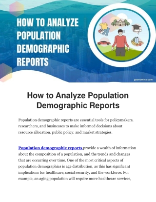 How to Analyze Population Demographic Reports