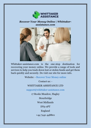 Recover Your Money Online  Whittaker-assistance.com