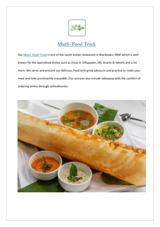 Up to 10% offer Murli Food Truck Blacktown – Order now!!