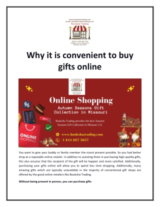 Why it is convenient to buy gifts online