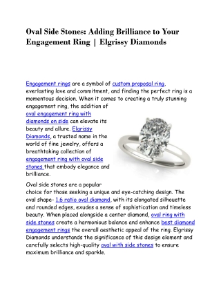 Oval Side Stones: Adding Brilliance to Your Engagement Ring | Elgrissy Diamonds