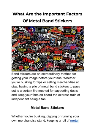 What Are the Important Factors Of Metal Band Stickers