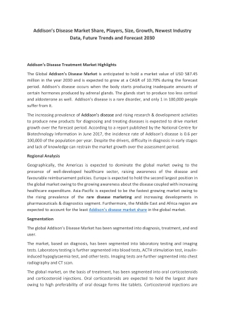 Addison’s Disease Market PDF