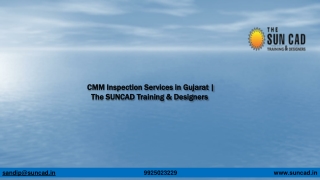 CMM Inspection Services in Gujarat | The SUNCAD Training & Designers