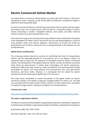 Electric Commercial Vehicle Market