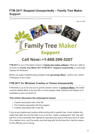 FTM 2017 Stopped Unexpectedly  Family Tree Maker Support