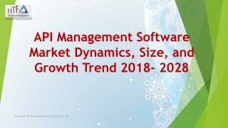 API Management Software Market Dynamics, Size, and Growth Trend 2018- 2028