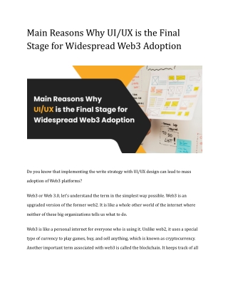 Main Reasons Why UI/UX is the Final Stage for Widespread Web3 Adoption