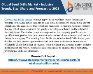 Seed Drills Market- Agricultural & Animal feed