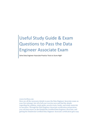 Useful Study Guide & Exam Questions to Pass the Data Engineer Associate Exam