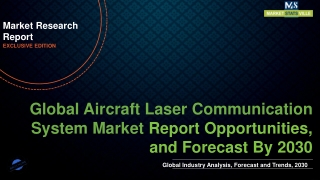 Aircraft Laser Communication System Market will reach at a CAGR of 9.4% from to 2030